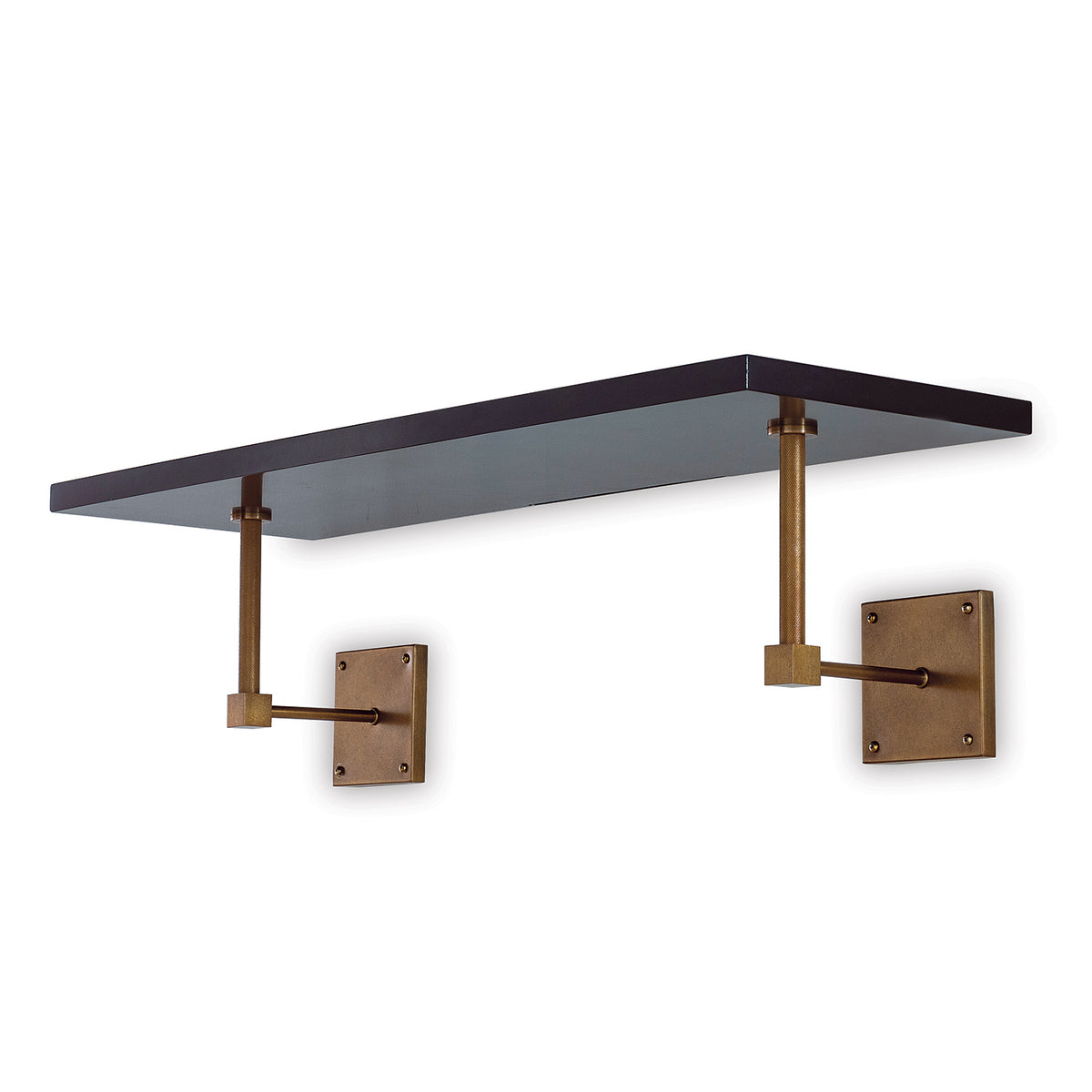 Port 68 Billy Black/aged Brass Wall Shelf 36"W