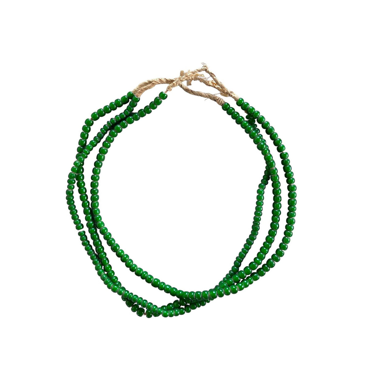 Design Shop White Large Heart Glass Bead Green