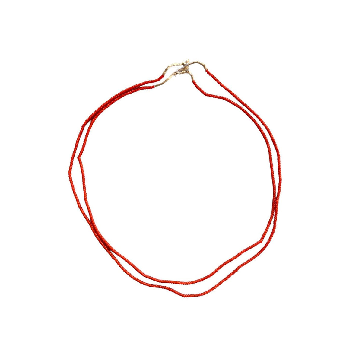 Design Shop White Small Heart Glass Bead Orange