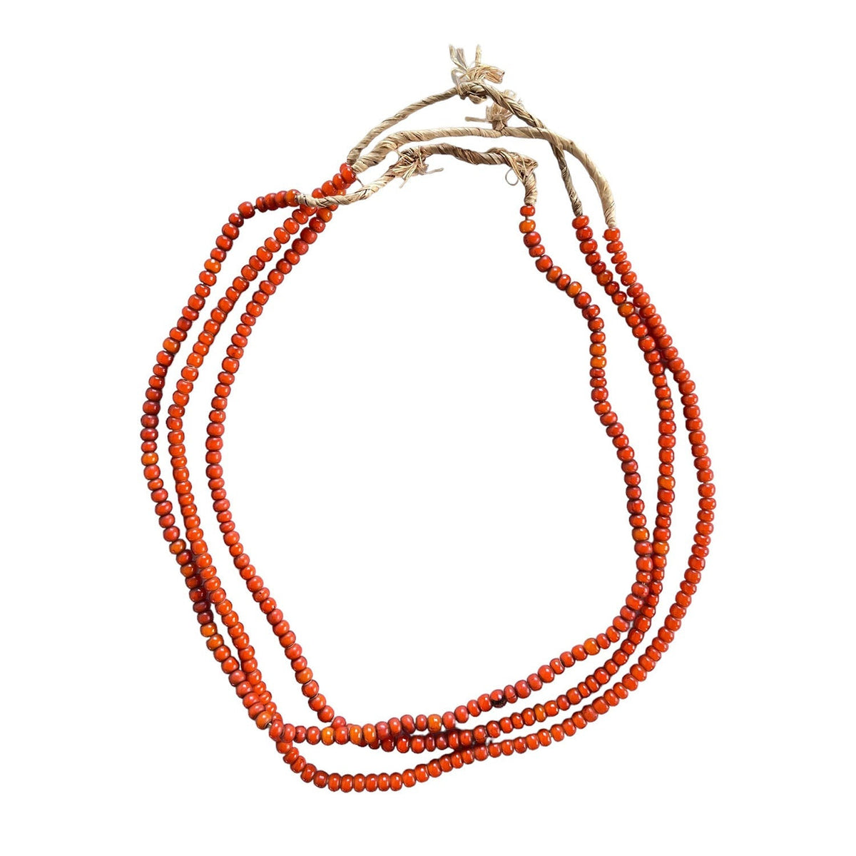 Design Shop White Large Heart Glass Bead Orange