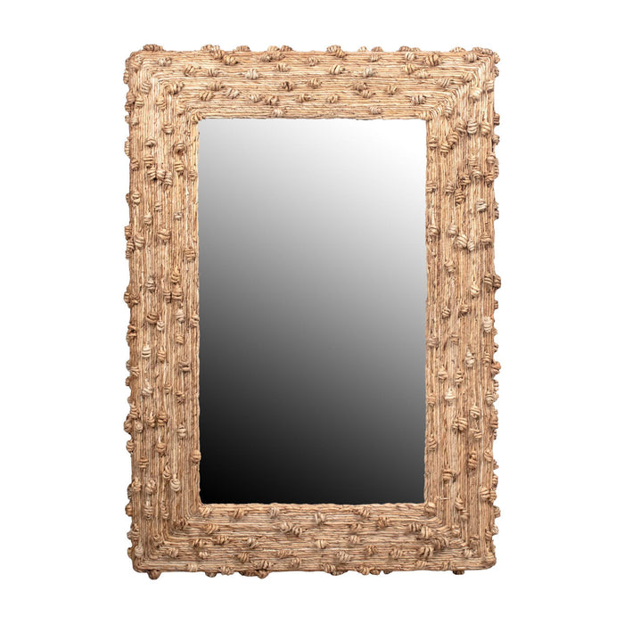 Design Shop Knotted Natural Fiber Rectangular Mirror, 40.75"H, Natural