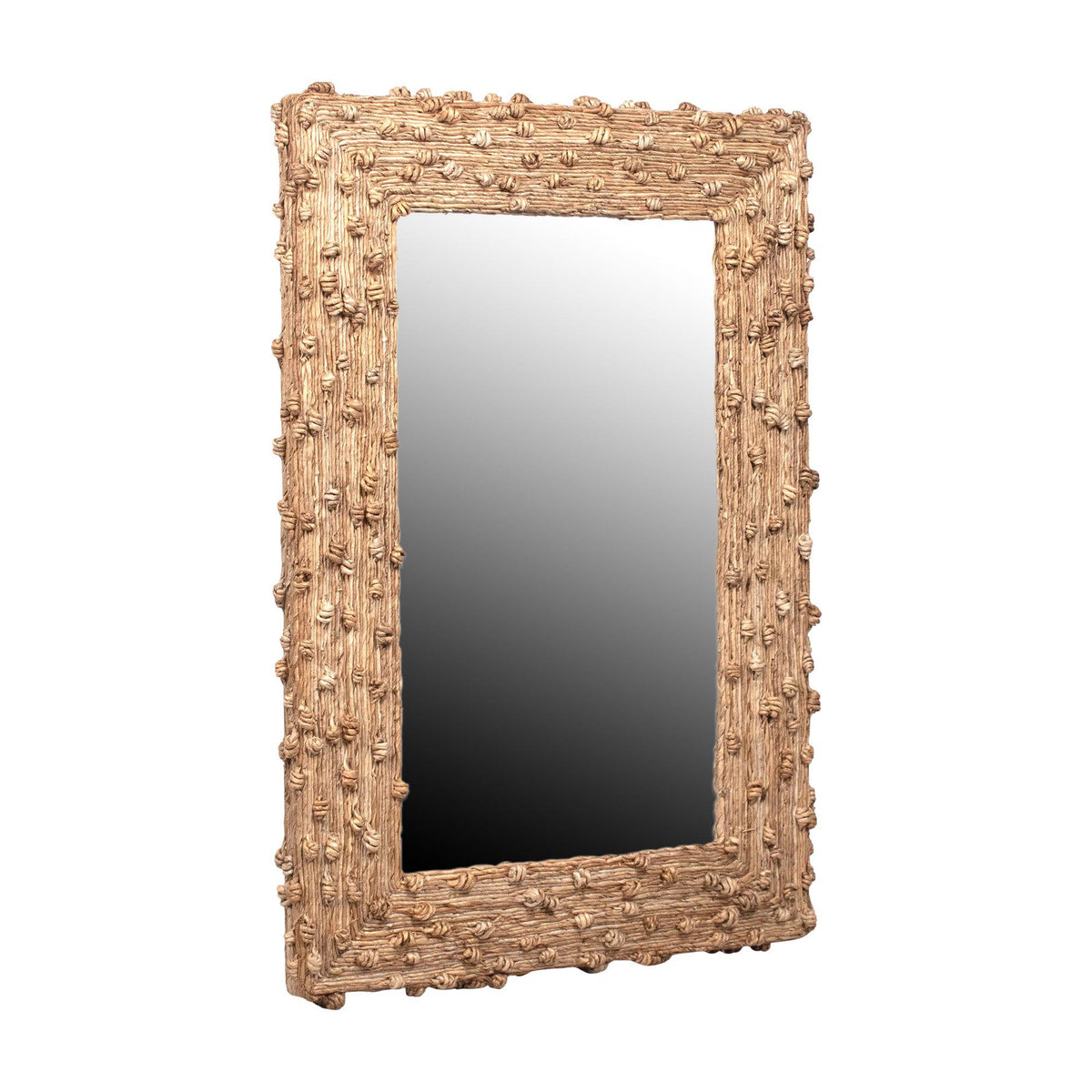 Design Shop Knotted Natural Fiber Rectangular Mirror, 40.75"H, Natural