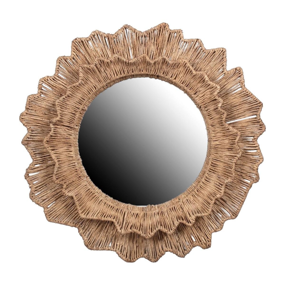 Design Shop Shine Woven Wave Frame Mirror, 35"W, Natural