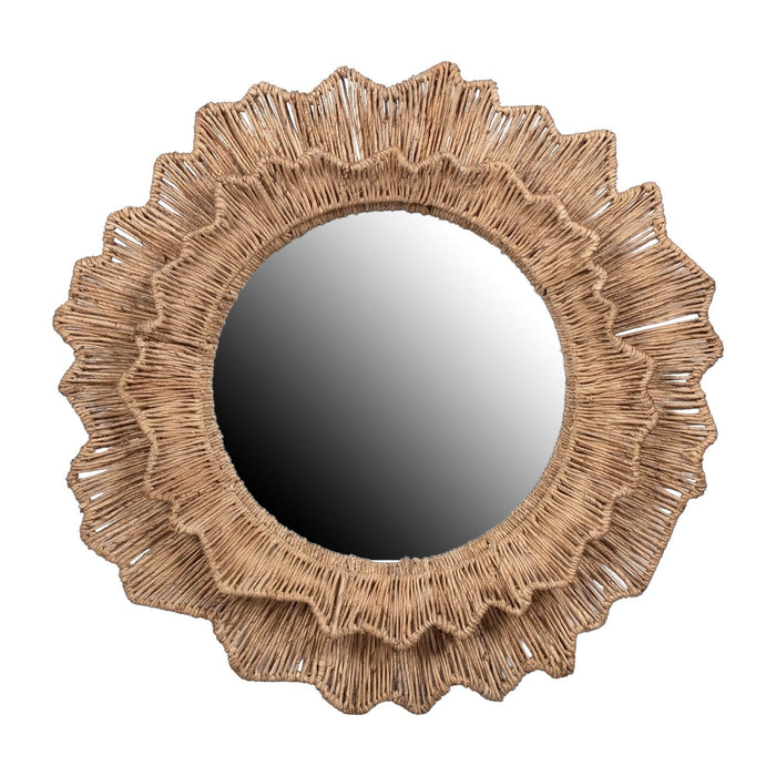 Design Shop Shine Woven Wave Frame Mirror, 35"W, Natural