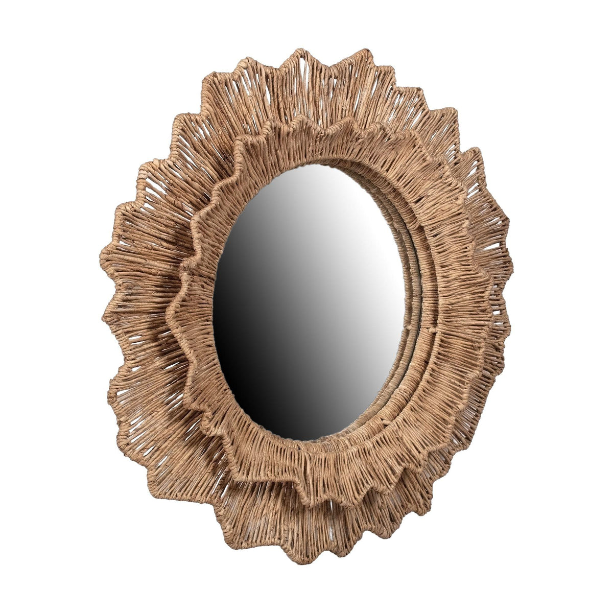 Design Shop Shine Woven Wave Frame Mirror, 35"W, Natural