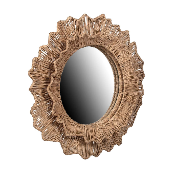 Design Shop Shine Woven Wave Frame Mirror, 35"W, Natural
