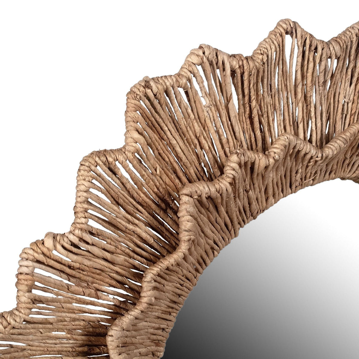 Design Shop Shine Woven Wave Frame Mirror, 35"W, Natural