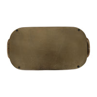 Design Shop Enamel Metal Tray With Rattan Wrapped Handles, Set of 2, 21.25"W & 25.5"W, Green/Gold
