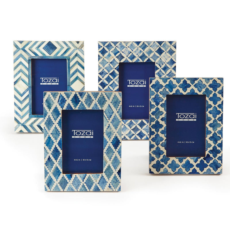 Design Shop 4 X 6 Blue/Wht Modern Mosaic Photo Frame Asst 4 Patterns