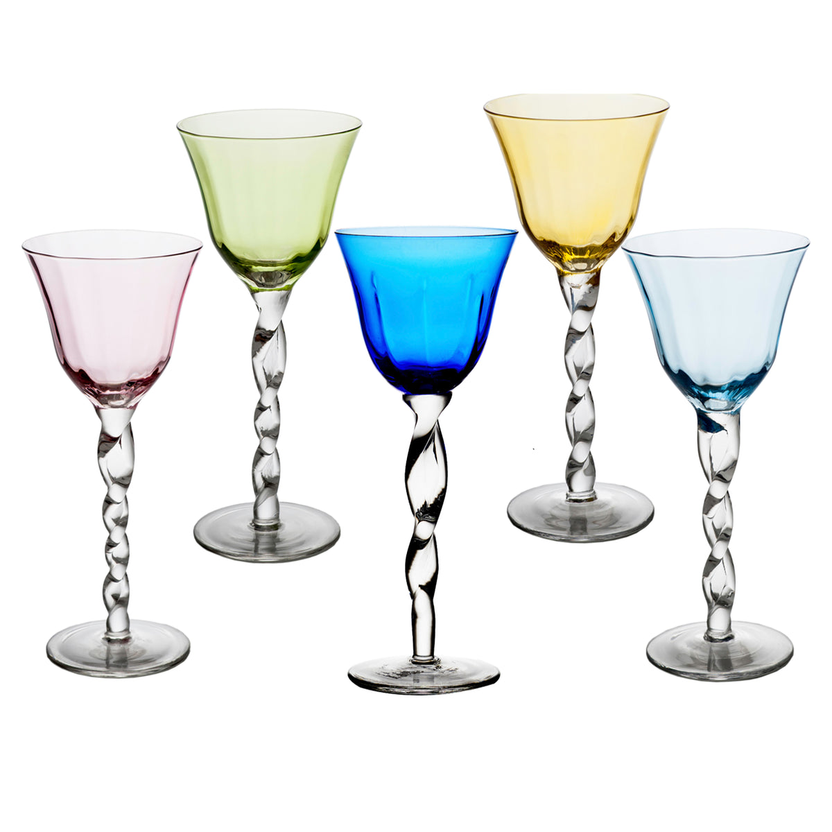 Abigails Adriana Wine Glass, Cobalt, Set of 4