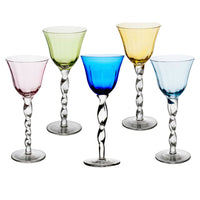 Abigails Adriana Wine Glass, Cobalt, Set of 4