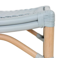 Design Shop Winston Rattan Stool With Woven Seat, 21.25"W, Blue/Natural