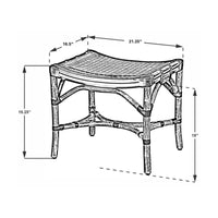 Design Shop Winston Rattan Stool With Woven Seat, 21.25"W, Navy/Antique Natural