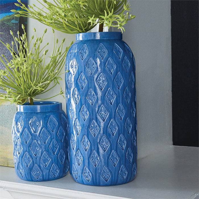 Design Shop Maltese Blue Violet Ceramic Jar 15"