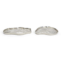 Design Shop Tree Ring Nickel Plated Tray - Recycled Aluminum, Set of 2.