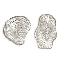 Design Shop Tree Ring Nickel Plated Tray - Recycled Aluminum, Set of 2.