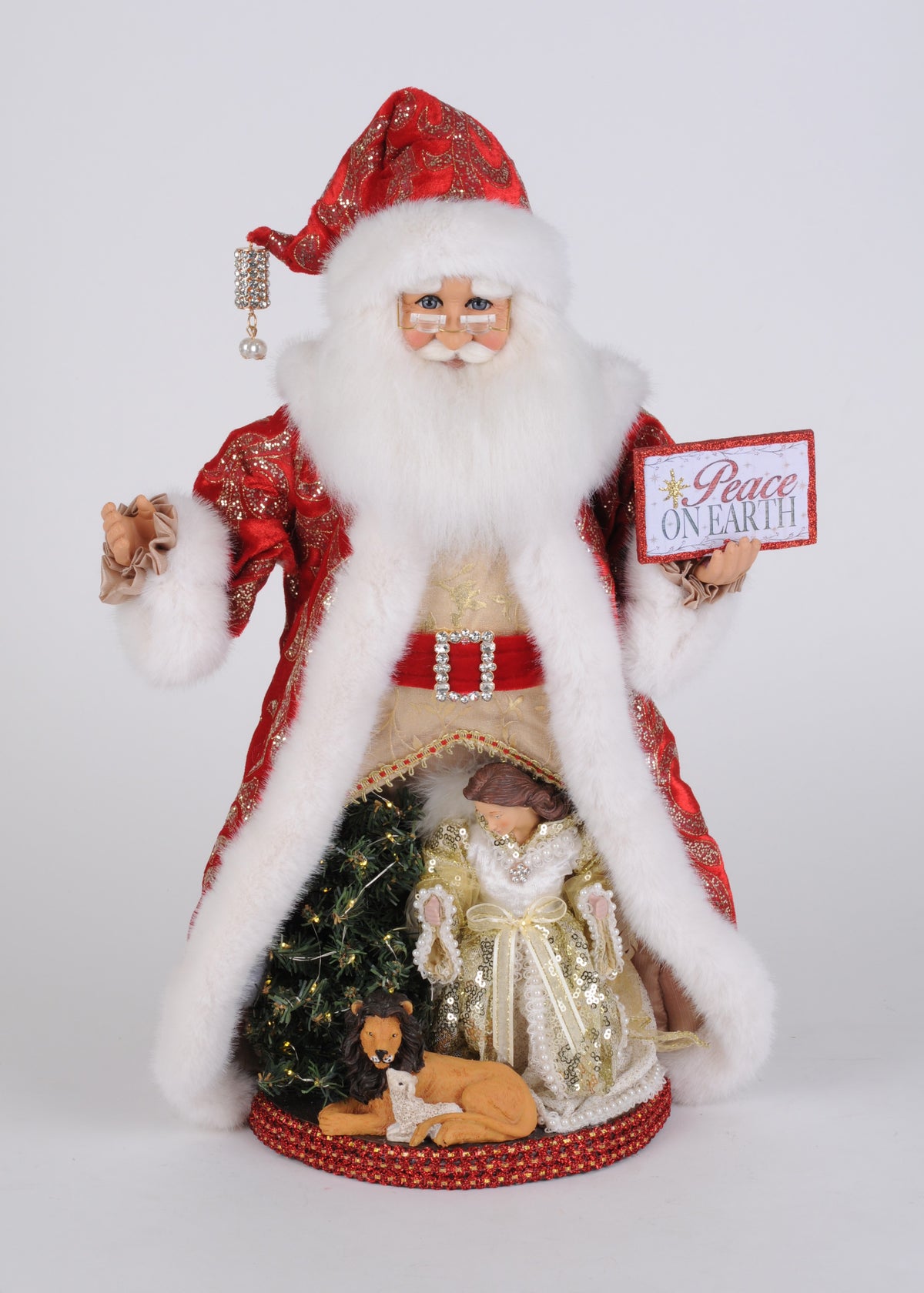 Karen Didion Lighted Peace on Earth Santa