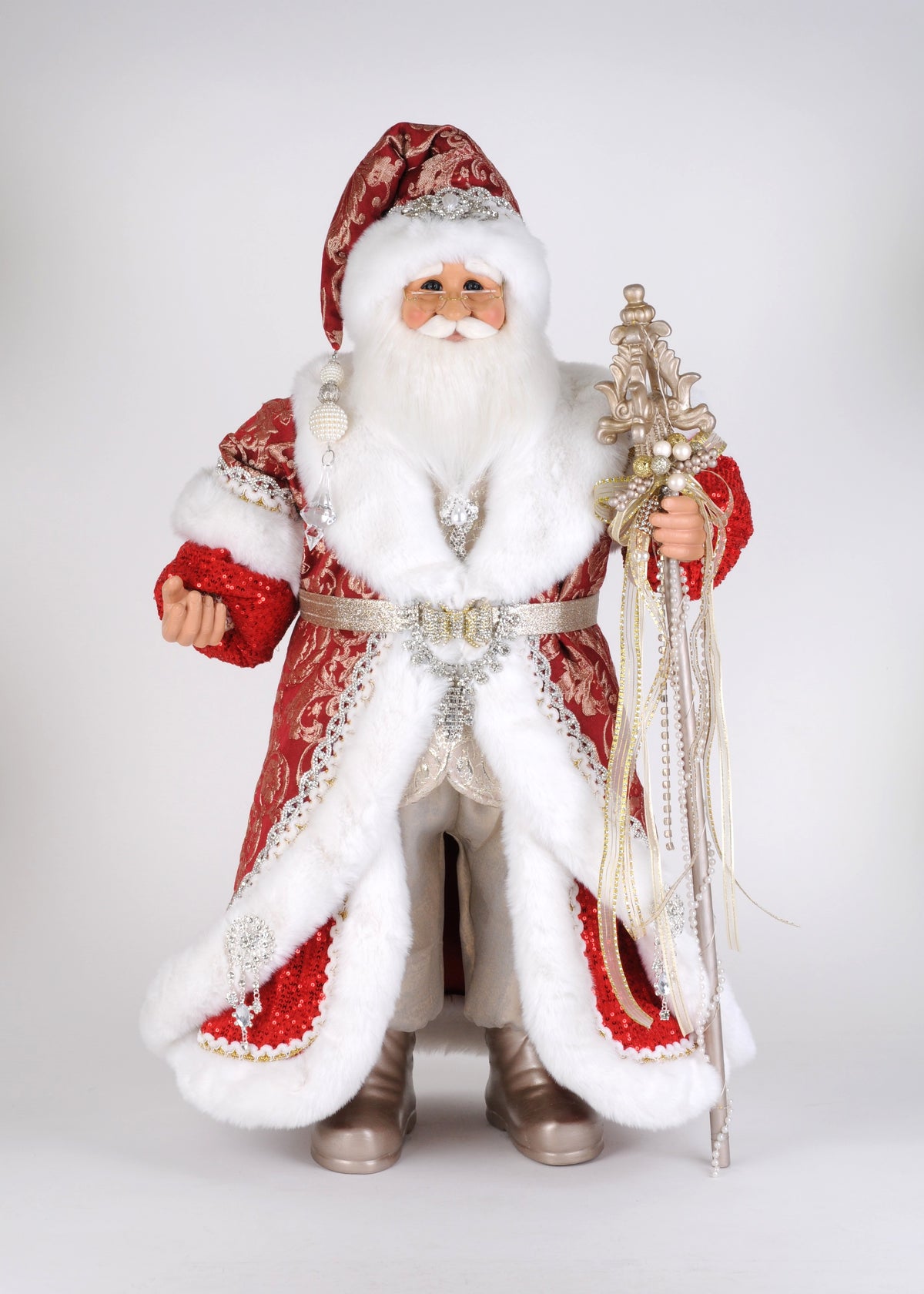 Karen Didion Lighted Red Couture Santa