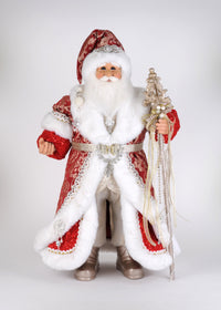 Karen Didion Lighted Red Couture Santa