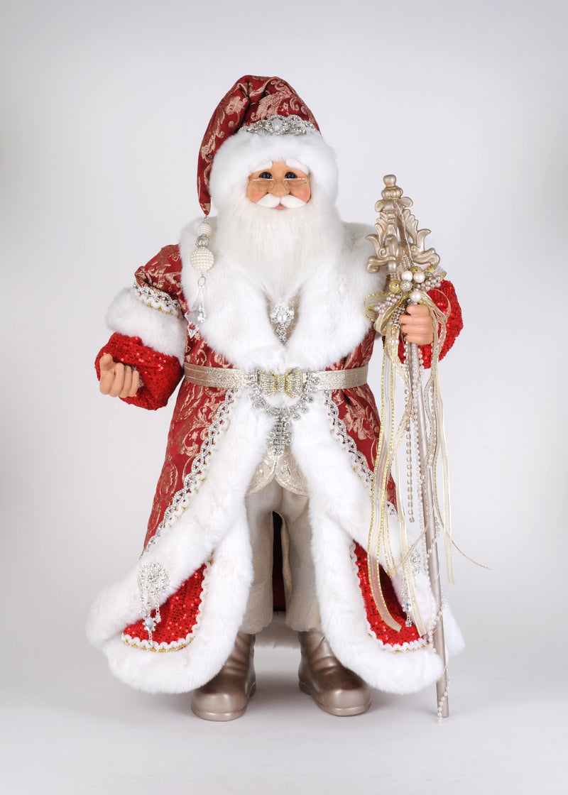 Karen Didion Lighted Red Couture Santa