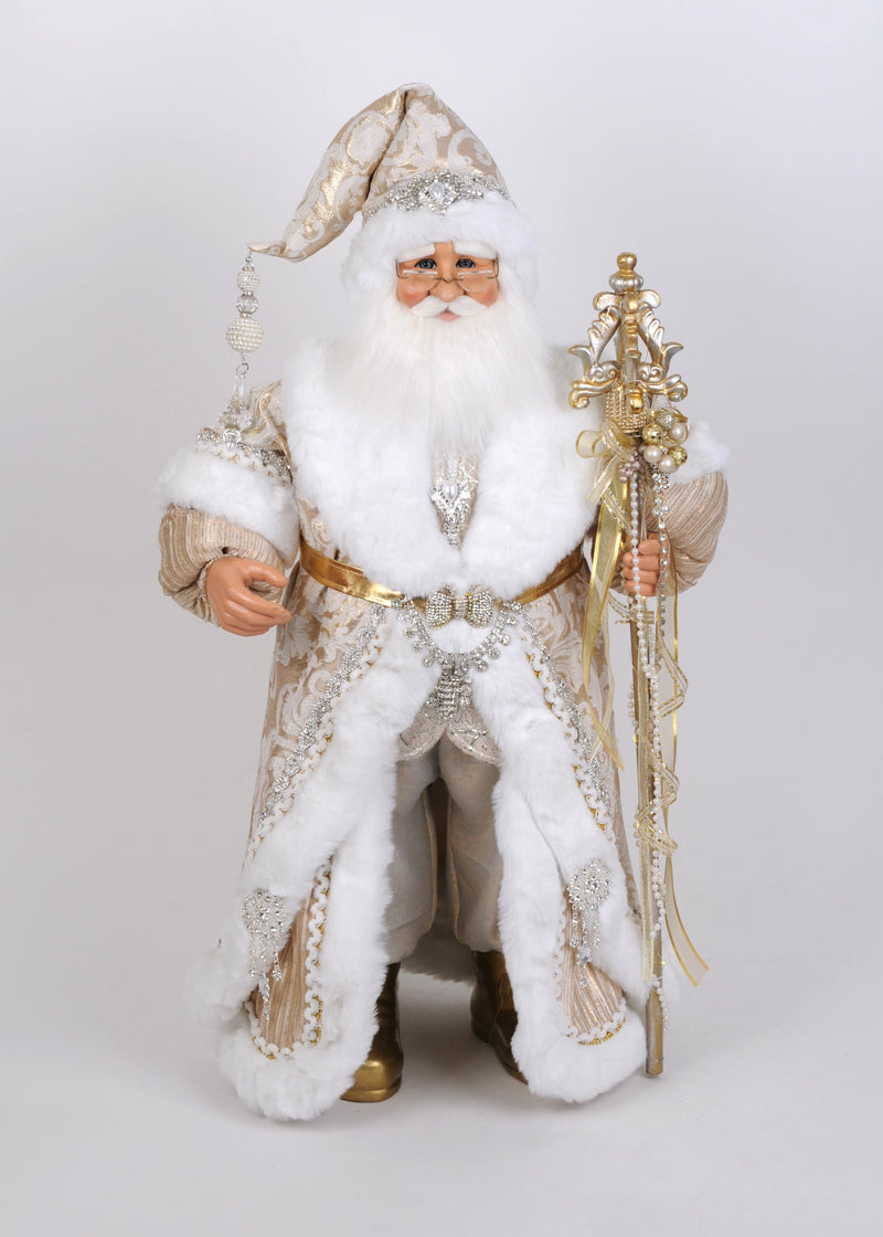 Karen Didion Lighted Gold Couture Santa