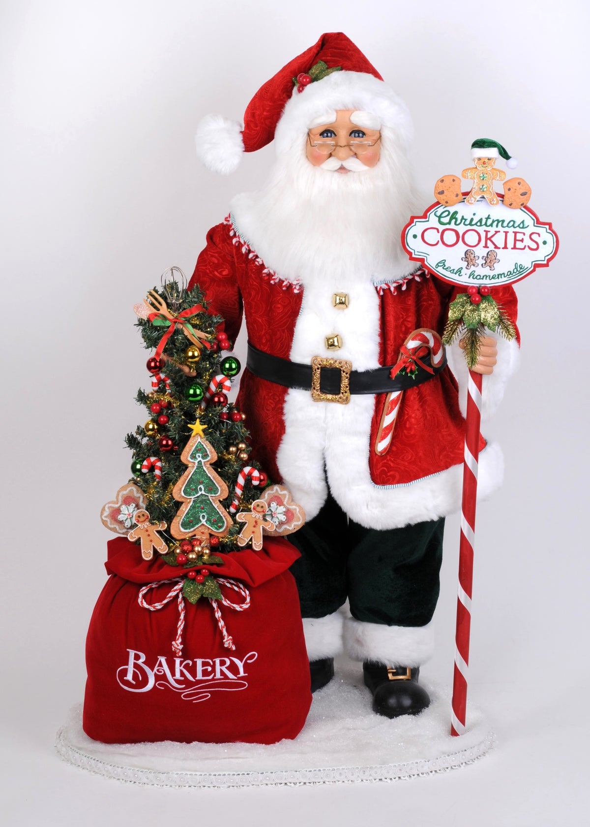 Karen Didion Lighted Mr. Claus Bakery Santa