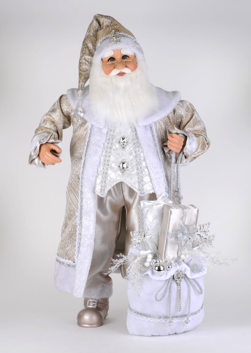 Karen Didion Lighted White Elegance Santa