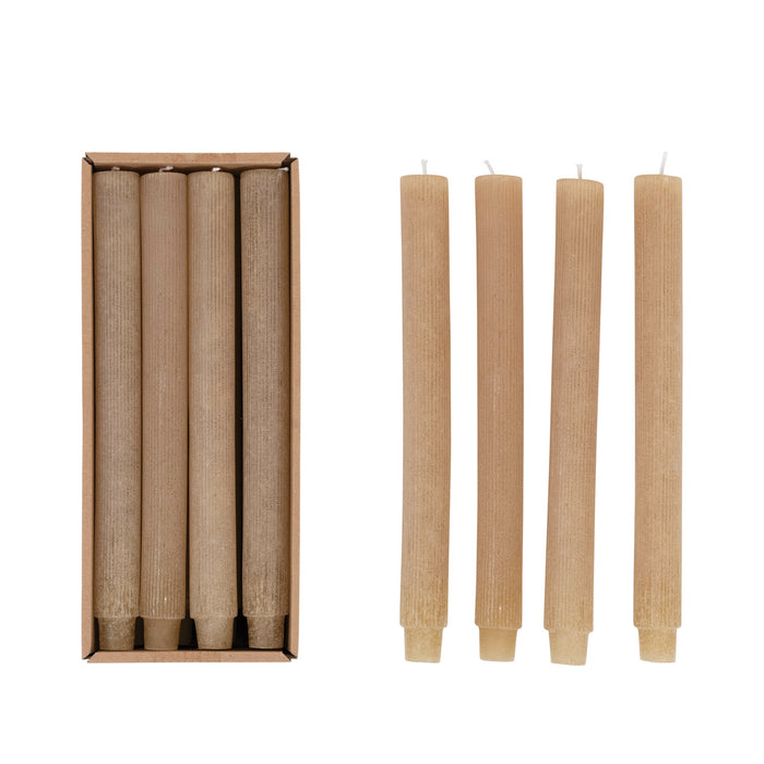 Design Shop Unscented Pleated Taper Candles in Box, Set of 12