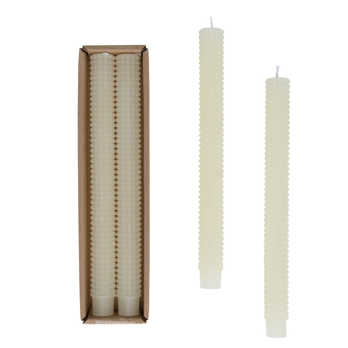 Design Shop Unscented Hobnail Taper Candles in Box, Set of 2