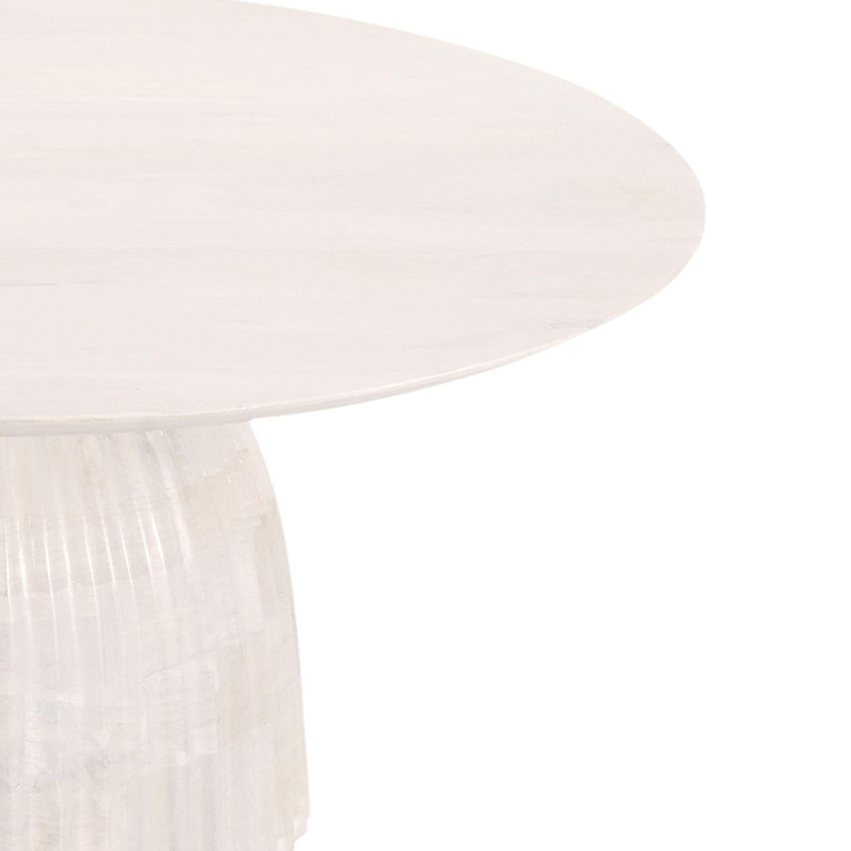 Design Shop Clara Scalloped Base Coffee Table, 33"W, White Wood