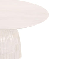 Design Shop Clara Scalloped Base Coffee Table, 33"W, White Wood