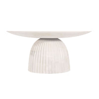 Design Shop Clara Scalloped Base Coffee Table, 33"W, White Wood