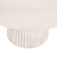 Design Shop Clara Scalloped Base Coffee Table, 33"W, White Wood