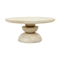 Design Shop Round Abstract Sphere Pedestal Coffee Table, 35"W, Whitewash