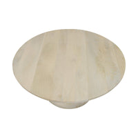 Design Shop Round Abstract Sphere Pedestal Coffee Table, 35"W, Whitewash