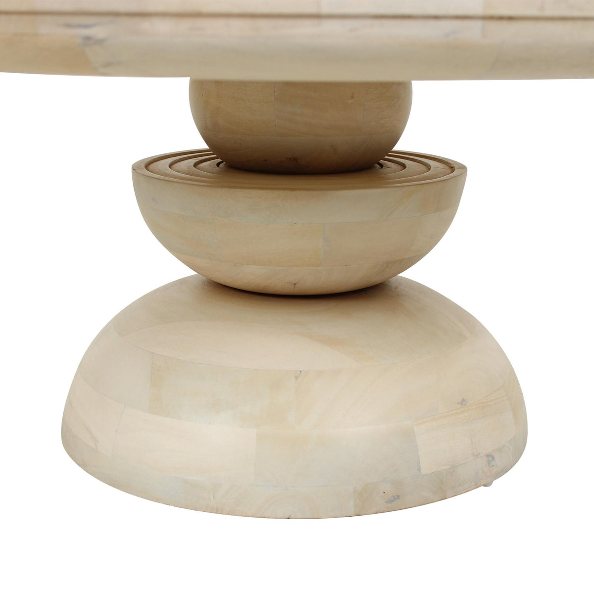 Design Shop Round Abstract Sphere Pedestal Coffee Table, 35"W, Whitewash