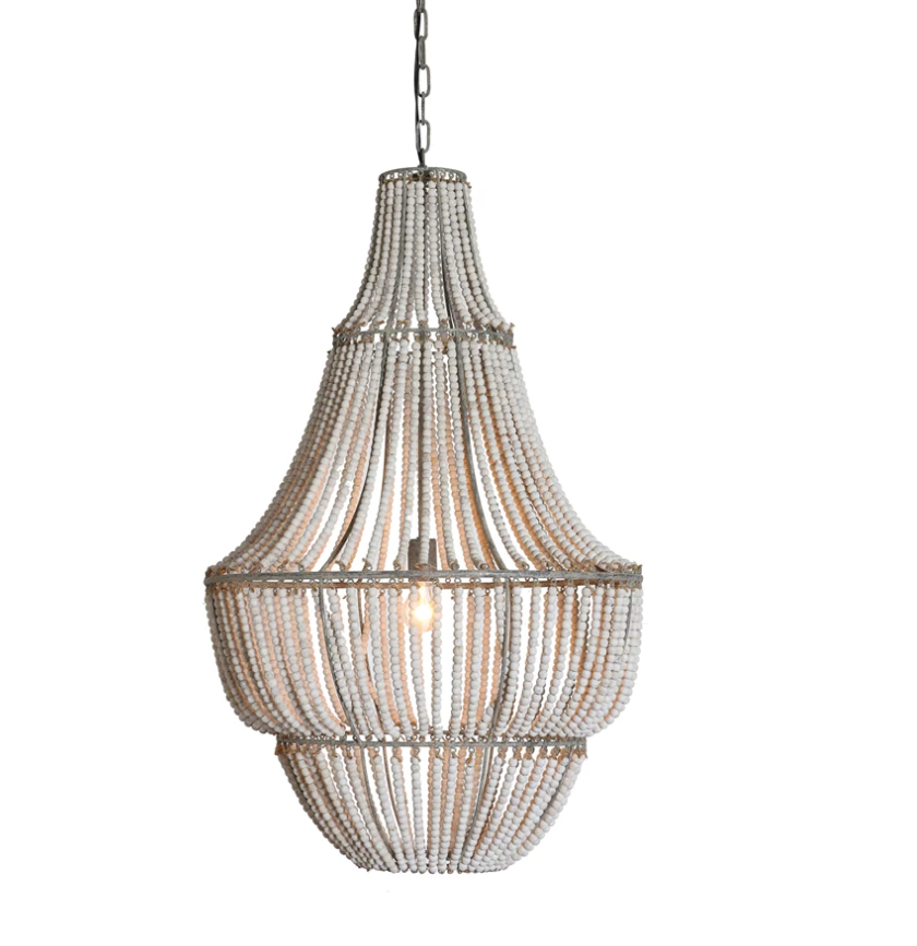 Metal and Wood Beads Chandelier