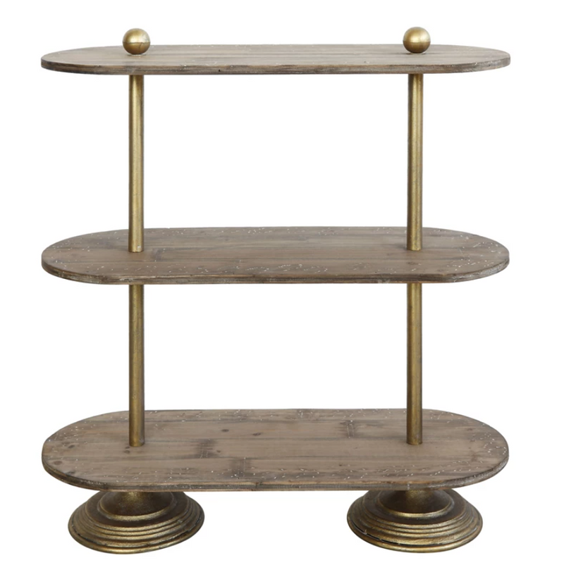 Metal and Wood 3-Tier Shelf