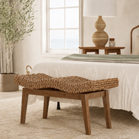 Design Shop Sanibel Double Bench, 22"W, Natural/Black