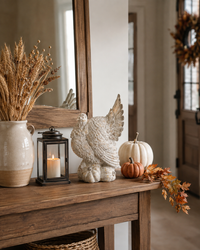 Design Shop 15.75 Inch Tan Distressed Resin Turkey on Pumpkins