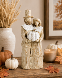 Design Shop 16 Inch Tan & Cream Resin Pilgrim Man & Woman Arrow Replacementnt
