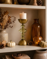 Design Shop Recycled Glass & Metal Pillar Holder (holds 3" Pillar)