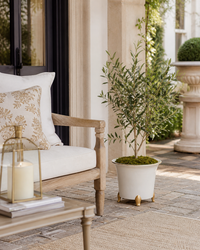 White & Gold Cachepot 7"