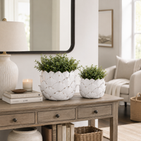 Design Shop Set of 2 White Resin Artichoke Planters