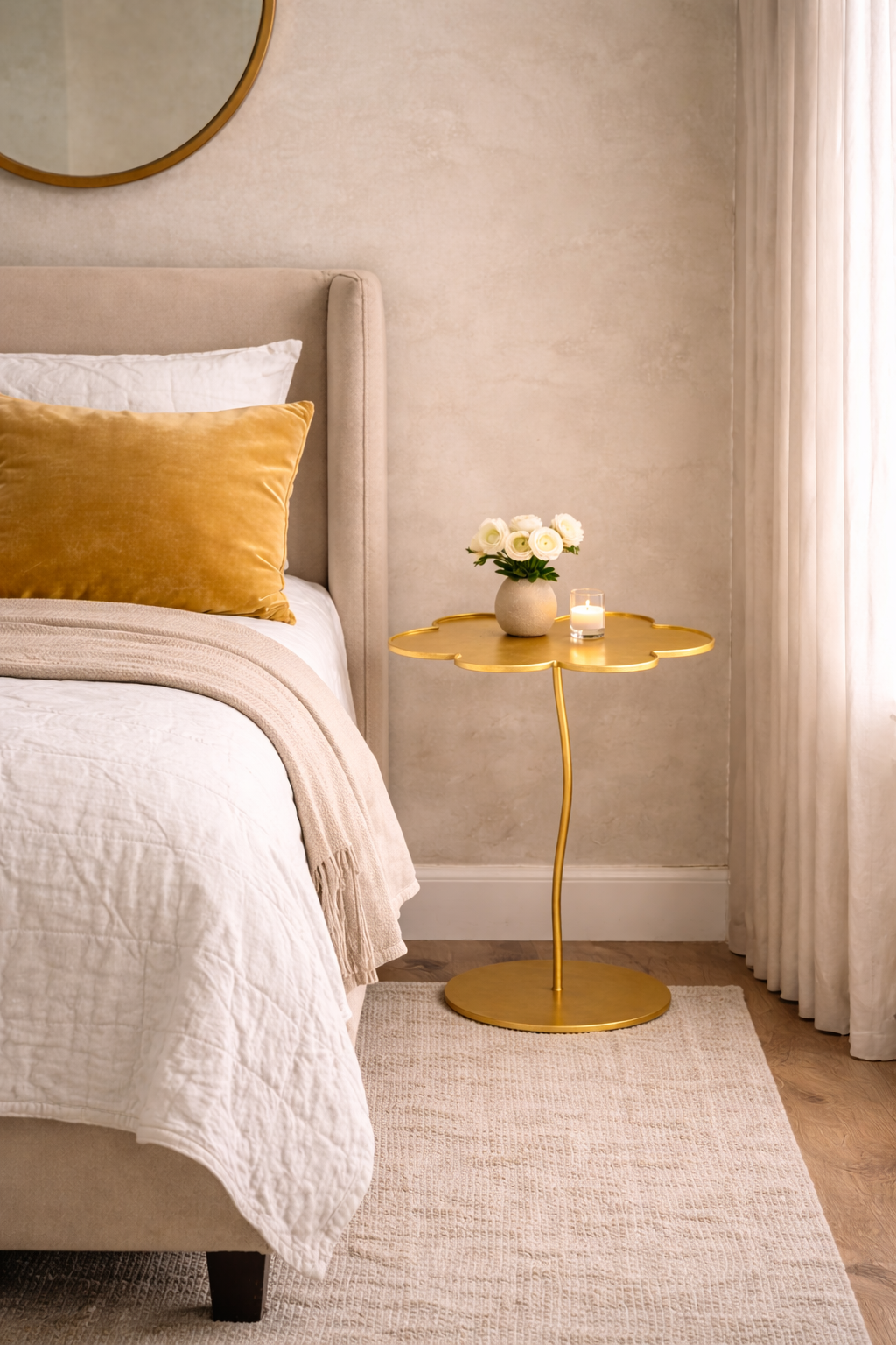 Fleur Gold Accent Table