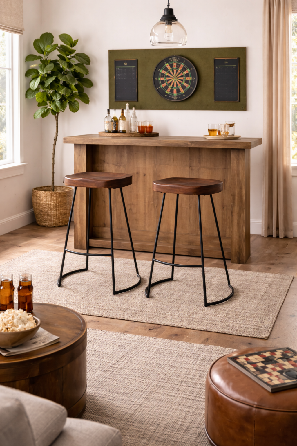 Chestnut Bar Stool Set of 2
