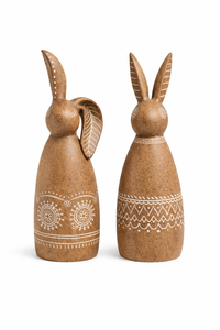 Design Shop Bunny Rabbit Easter Brown Resin Figure, Set of 2