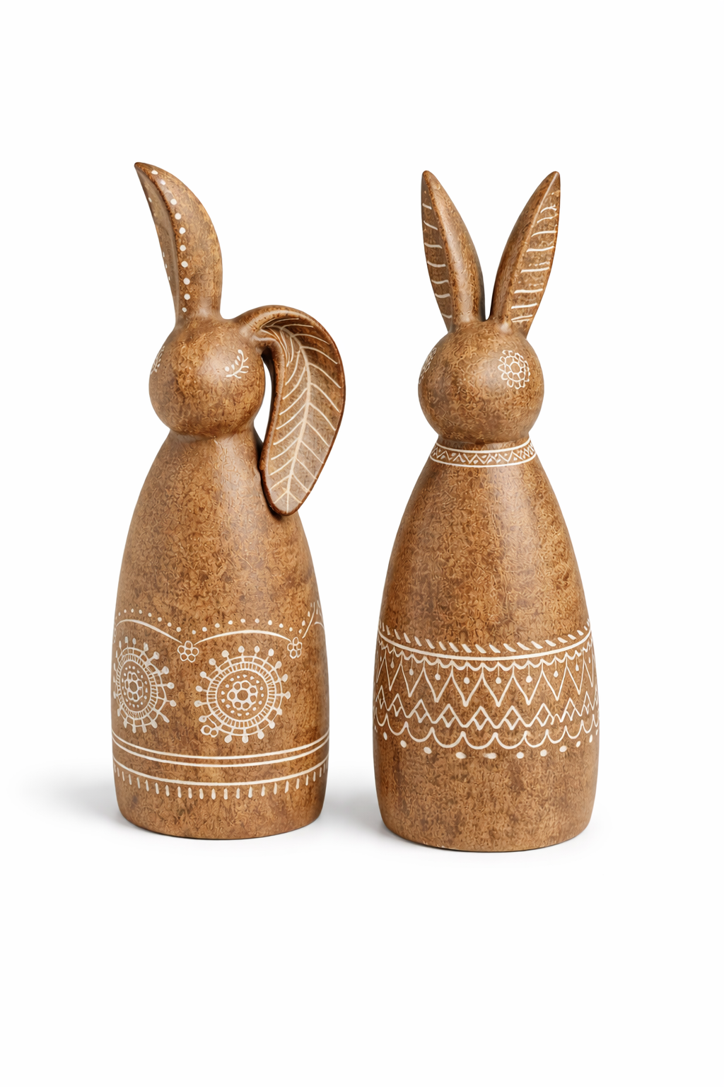 Design Shop Bunny Rabbit Easter Brown Resin Figure, Set of 2