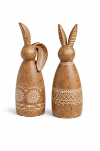 Design Shop Bunny Rabbit Easter Brown Resin Figure, Set of 2