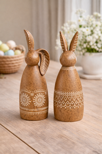 Design Shop Bunny Rabbit Easter Brown Resin Figure, Set of 2